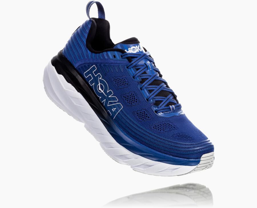 Hoka One One Løbesko Herre - Bondi 6 - Blå/Hvide - 862319QBZ